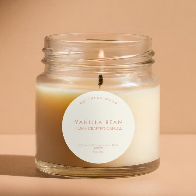 Moderne, Minimalistische, hausgemachte Candle-Labe Runder Aufkleber (Von Creator hochgeladen)