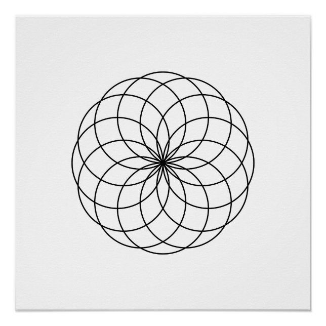 Moderne Minimalistische Heilige Geometrie Abstrakt Poster (Vorderseite)
