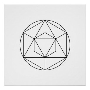 Moderne Minimalistische Heilige Geometrie Abstrakt Poster