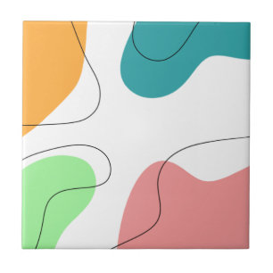 Moderne Minimalistische Helle Farbkleckse Abstrakt Fliese