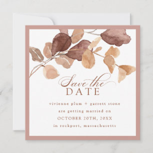 Moderne Minimalistische Herbstlaube Save the Date 