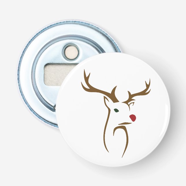 Moderne Minimalistische Hirschline Weihnachten Flaschenöffner (Vorderseite)