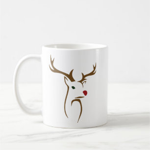 Moderne Minimalistische Hirschline Weihnachten Kaffeetasse