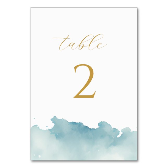 Moderne, minimalistische Hochzeit am Strand von Wa Tischnummer (Vorderseite)