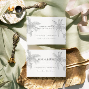 Moderne Minimalistische Hochzeit am tropischen Str RSVP Karte