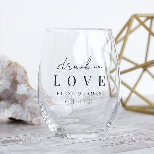 Moderne Minimalistische Hochzeit "Betrunken in Lie Weinglas Ohne Stiel