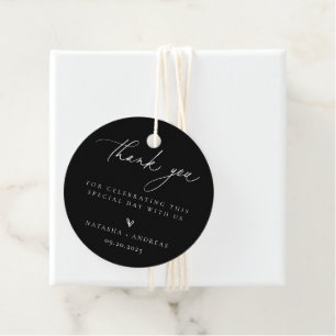 Moderne Minimalistische Hochzeit Danke Geschenkanhänger