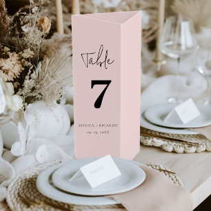 Moderne Minimalistische Hochzeit Danke Tischnummer Dreifach Gefaltete Urlaubskarte