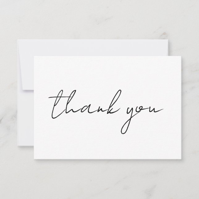 Moderne Minimalistische Hochzeit Dankeschön Card Dankeskarte (Vorderseite)