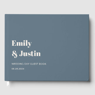 Moderne Minimalistische Hochzeit der Navy Gästebuch