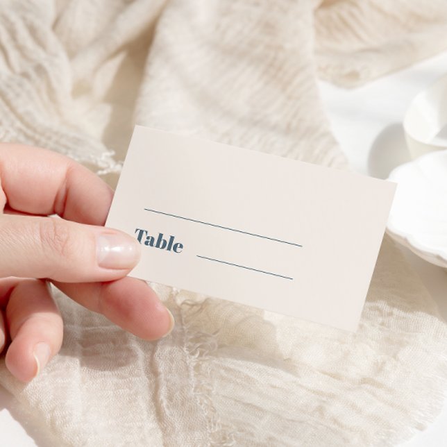 Moderne Minimalistische Hochzeit der Navy Platzkarte (Von Creator hochgeladen)