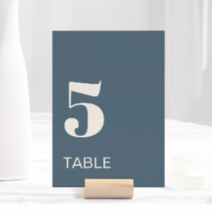 Moderne Minimalistische Hochzeit der Navy Tischnummer
