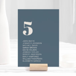 Moderne Minimalistische Hochzeit der Navy Tischnummer