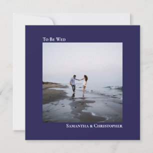 Moderne Minimalistische Hochzeit des Blue Square F Einladung