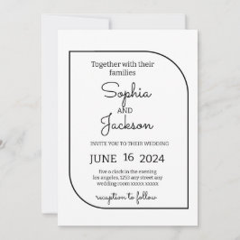 Moderne Minimalistische Hochzeit Einladung