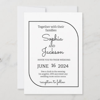 Moderne Minimalistische Hochzeit Einladung