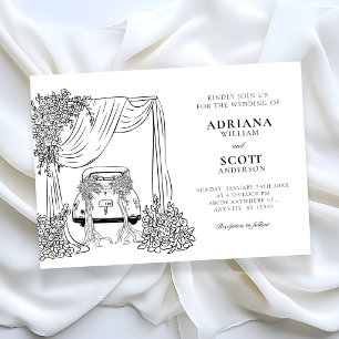 Moderne minimalistische Hochzeit Einladung