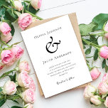 Moderne Minimalistische Hochzeit Einladung<br><div class="desc">Dieses exklusive minimalistische Design ist die perfekte Wahl für Ihre zeitgenössische Hochzeit.</div>