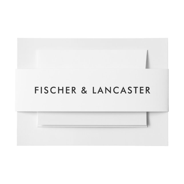 Moderne Minimalistische Hochzeit Einladungsbanderole (Vorderseite Beispiel)