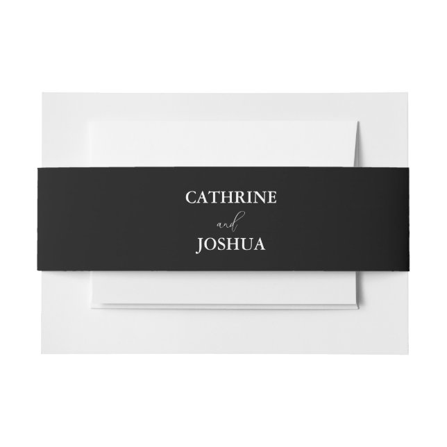 Moderne minimalistische Hochzeit Einladungsbanderole (Vorderseite Beispiel)