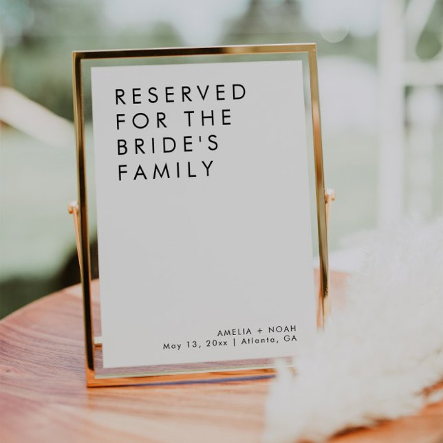 Moderne Minimalistische Hochzeit für Familiensigna Poster (Von Creator hochgeladen)