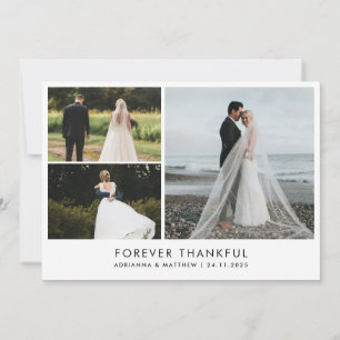 Moderne Minimalistische Hochzeit für immer dankbar Dankeskarte