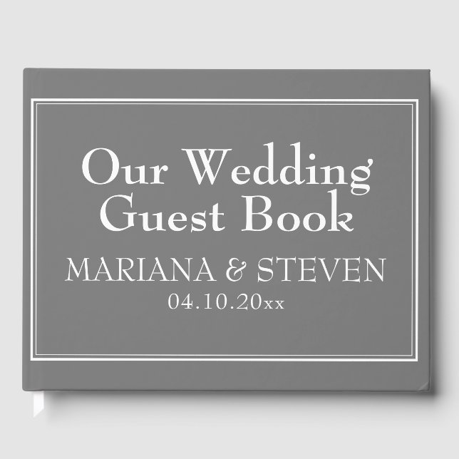 Moderne Minimalistische Hochzeit Gästebuch (Vorderseite)