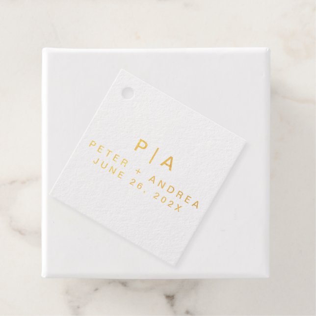Moderne Minimalistische Hochzeit Geschenkanhänger (Mit Box)