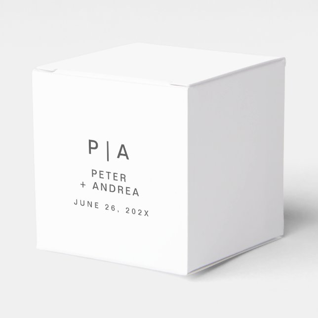 Moderne Minimalistische Hochzeit Geschenkschachtel (Vorderseite)