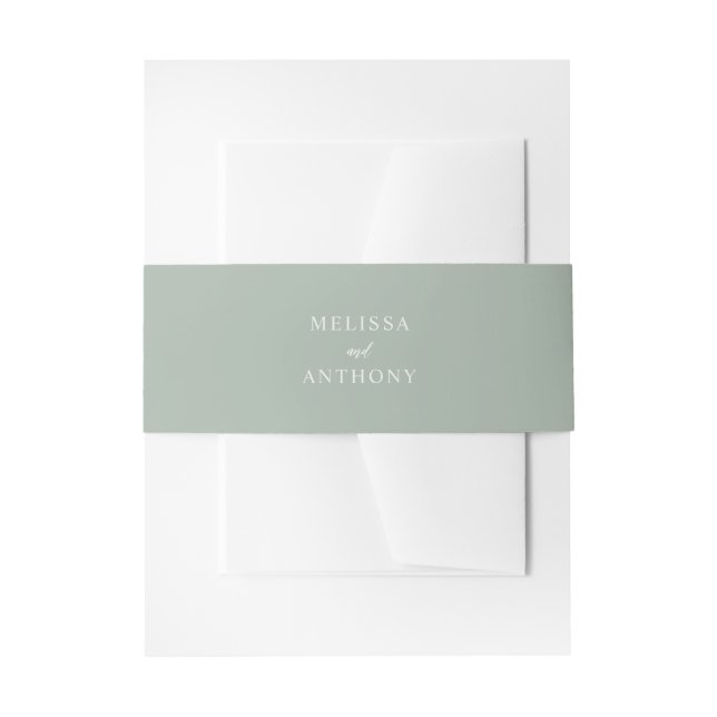 Moderne Minimalistische Hochzeit in Grün Einladungsbanderole (Vorderseite Beispiel)