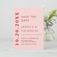 Moderne Minimalistische Hochzeit in Rosa und Rot