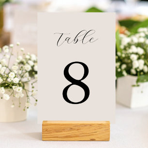 Moderne Minimalistische Hochzeit in Schwarz und El Tischnummer