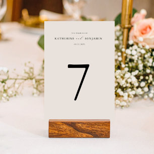 Moderne Minimalistische Hochzeit in Schwarz und El Tischnummer