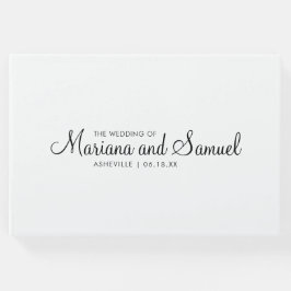 Moderne Minimalistische Hochzeit in Schwarz und We Gästebuch