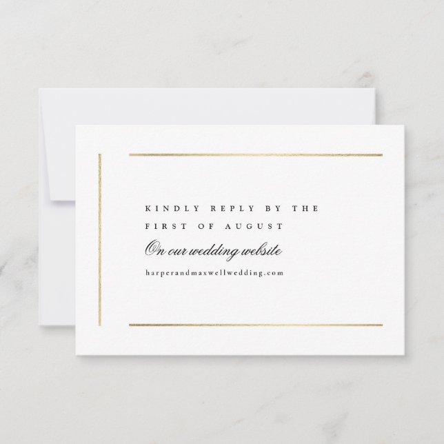 Moderne Minimalistische Hochzeit in Schwarz und We RSVP Karte (Vorderseite)