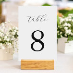Moderne Minimalistische Hochzeit in Schwarz und We Tischnummer<br><div class="desc">Entwerfen Sie Ihre eigene personalisierte Hochzeitsfeier mit moderner minimalistischer Typografie in Schwarz-Weiß-Tischnummer.</div>