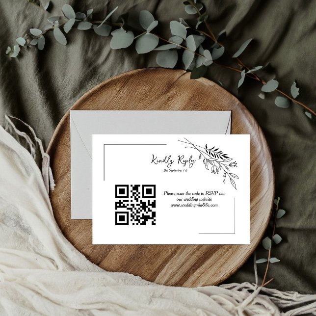 Moderne minimalistische Hochzeit Kindly UAWG RSVP Karte (Von Creator hochgeladen)