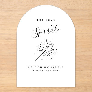 Moderne minimalistische Hochzeit - Lass Liebe funk Acryleinladungen