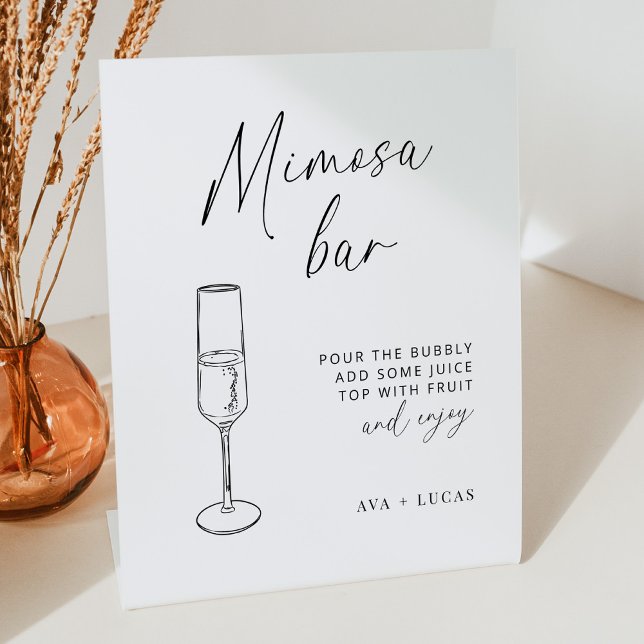 Moderne Minimalistische Hochzeit Mimosa Bar Sockelschild (Von Creator hochgeladen)