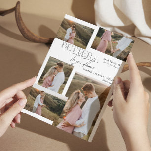 Moderne Minimalistische Hochzeit mit 5 Fotos Save The Date