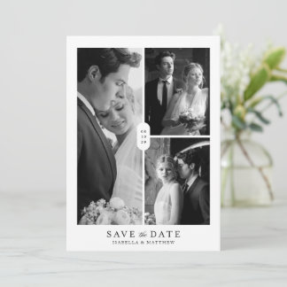 Moderne minimalistische Hochzeit mit mehreren Foto Save The Date