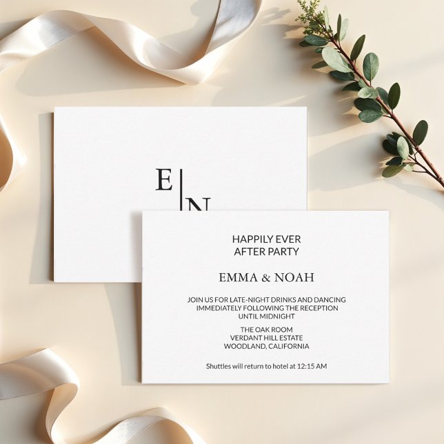 Moderne Minimalistische Hochzeit nach dem Party Einladung (Von Creator hochgeladen)
