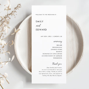 Moderne Minimalistische Hochzeit Programm
