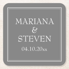 Moderne Minimalistische Hochzeit Rechteckiger Pappuntersetzer