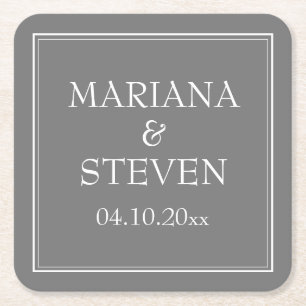 Moderne Minimalistische Hochzeit Rechteckiger Pappuntersetzer