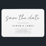 Moderne Minimalistische Hochzeit retten das Datum  Magnet<br><div class="desc">Eine einfache Moderne speichert den Datums-Magneten. Personalisieren Sie dieses minimalistisch schwarz-weiß Design,  um Ihre persönlichen Daten und Nachricht zu haben.</div>