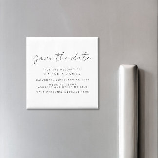 Moderne Minimalistische Hochzeit retten das Datum  Magnet