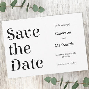 Moderne Minimalistische Hochzeit retten das Datum  Save The Date