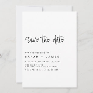 Moderne Minimalistische Hochzeit retten das Datum  Save The Date