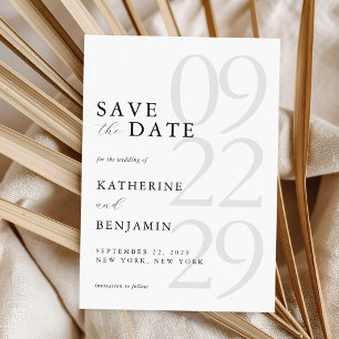 Moderne Minimalistische Hochzeit rettet das Datum Magneteinladung